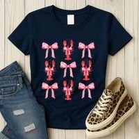Pink Bow Cute Coquette Crawfish Clean Girl Aesthetic Women's T-Shirt thumb 3