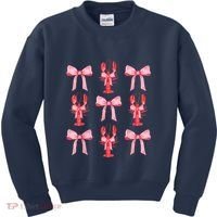 Pink Bow Cute Coquette Crawfish Clean Girl Aesthetic Kids Sweatshirt thumb 0