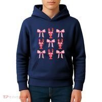 Pink Bow Cute Coquette Crawfish Clean Girl Aesthetic Kids Hoodie thumb 4
