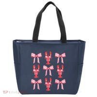 Pink Bow Cute Coquette Crawfish Clean Girl Aesthetic Tote Bag thumb 0