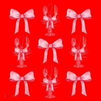 Pink Bow Cute Coquette Crawfish Clean Girl Aesthetic Santa Hat thumb 1