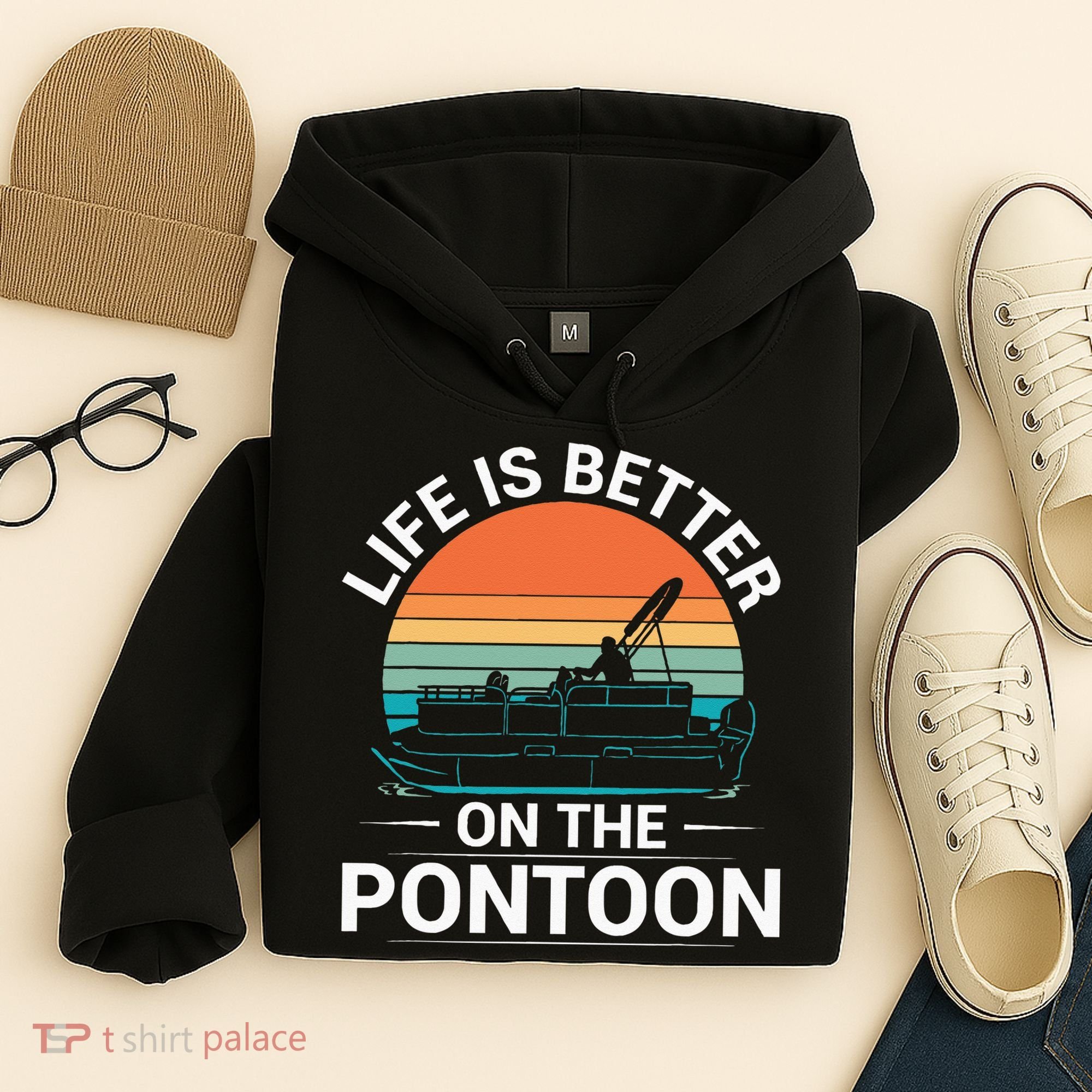 Pontoon Boat Captain Life Is Better On The Pontoon Hoodie