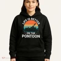 Pontoon Boat Captain Life Is Better On The Pontoon Hoodie thumb 5