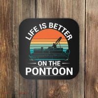 Pontoon Boat Captain Life Is Better On The Pontoon Coaster thumb 0