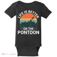 Pontoon Boat Captain Life Is Better On The Pontoon Baby Bodysuit thumb 0