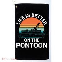 Pontoon Boat Captain Life Is Better On The Pontoon Golf Towel thumb 0