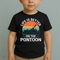 Pontoon Boat Captain Life Is Better On The Pontoon Toddler T-Shirt thumb 2