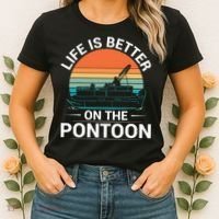 Pontoon Boat Captain Life Is Better On The Pontoon Women's T-Shirt thumb 2