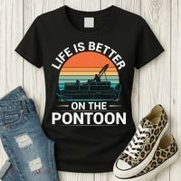 Pontoon Boat Captain Life Is Better On The Pontoon Women's T-Shirt thumb 3