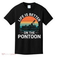 Pontoon Boat Captain Life Is Better On The Pontoon Kids T-Shirt thumb 0