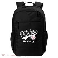 Pitches Be Crazy Funny Baseball Sport Backpack thumb 0