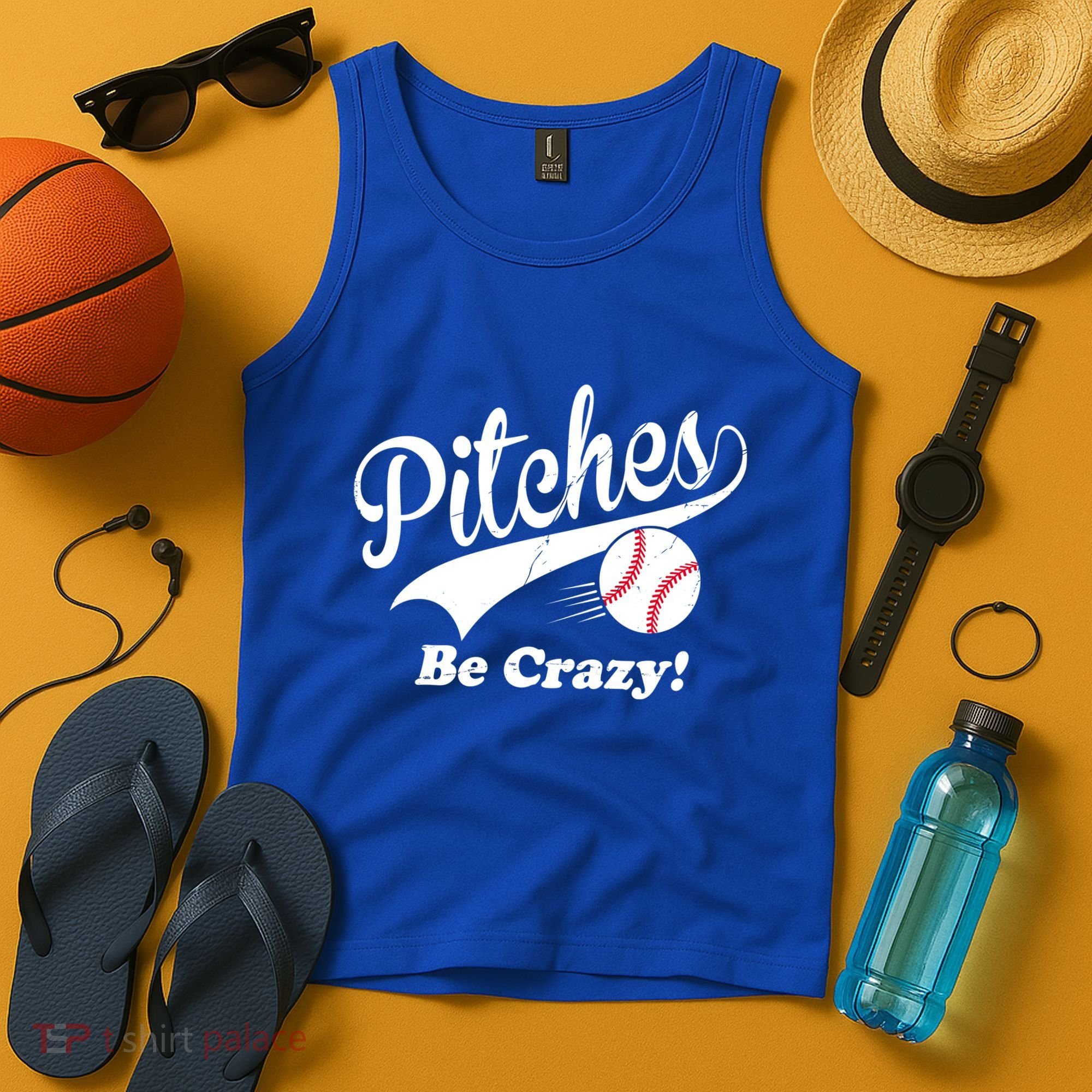 Pitches Be Crazy Funny Baseball Sport Tank Top