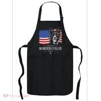 Proud Border Collie Dad American Flag Patriotic Dog Apron thumb 0