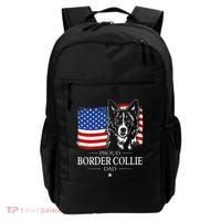 Proud Border Collie Dad American Flag Patriotic Dog Backpack thumb 0