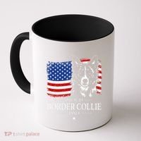 Proud Border Collie Dad American Flag Patriotic Dog Coffee Mug thumb 0