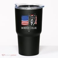 Proud Border Collie Dad American Flag Patriotic Dog Tumbler thumb 0