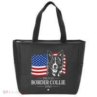 Proud Border Collie Dad American Flag Patriotic Dog Tote Bag thumb 0