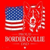 Proud Border Collie Dad American Flag Patriotic Dog Santa Hat thumb 1