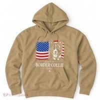Proud Border Collie Dad American Flag Patriotic Dog Hoodie thumb 0