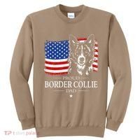 Proud Border Collie Dad American Flag Patriotic Dog Sweatshirt thumb 0