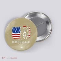 Proud Border Collie Dad American Flag Patriotic Dog Button thumb 0
