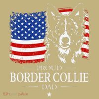 Proud Border Collie Dad American Flag Patriotic Dog Polo thumb 2
