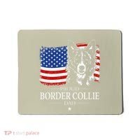 Proud Border Collie Dad American Flag Patriotic Dog Mousepad thumb 0