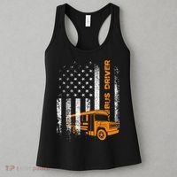 Patriotic Bus Driver Usa American Flag School Bus Driver Women's Tank Top thumb 3