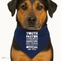 Pastor Because Devil Stomping Ninja Funny USA-Made Doggie Bandana thumb 1