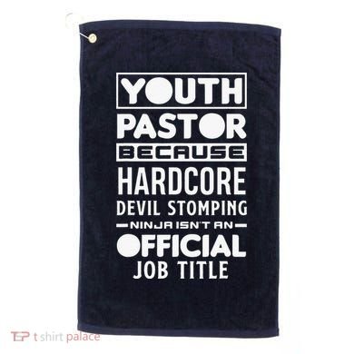 Pastor Because Devil Stomping Ninja Funny Golf Towel