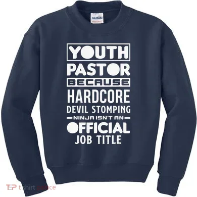 Pastor Because Devil Stomping Ninja Funny Kids Sweatshirt