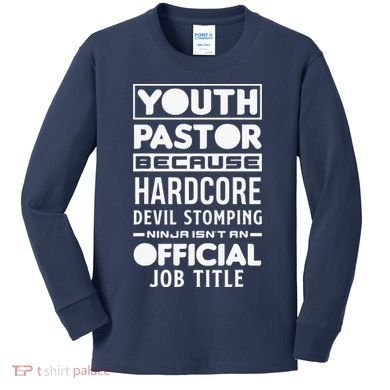 Pastor Because Devil Stomping Ninja Funny Kids Long Sleeve Shirt