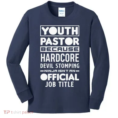 Pastor Because Devil Stomping Ninja Funny Kids Long Sleeve Shirt