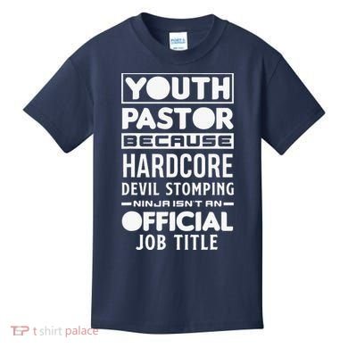 Pastor Because Devil Stomping Ninja Funny Kids T-Shirt