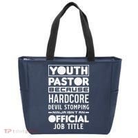 Pastor Because Devil Stomping Ninja Funny Tote Bag thumb 0