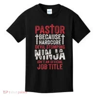 Pastor Because Devil Stomping Ninja IsnT Job Title Kids T-Shirt thumb 0