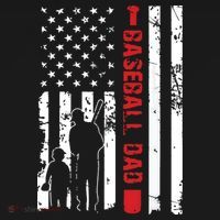 Proud Baseball Dad American Flag Sports Hoodie thumb 2