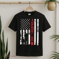 Proud Baseball Dad American Flag Sports T-Shirt thumb 2