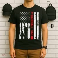 Proud Baseball Dad American Flag Sports T-Shirt thumb 6