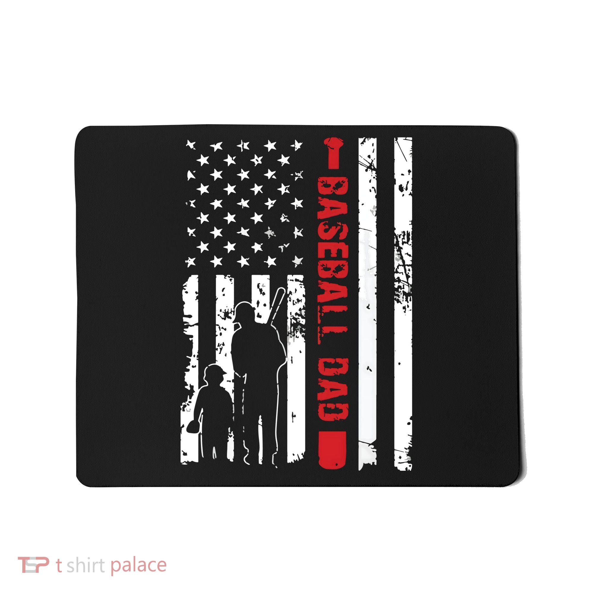 Proud Baseball Dad American Flag Sports Mousepad
