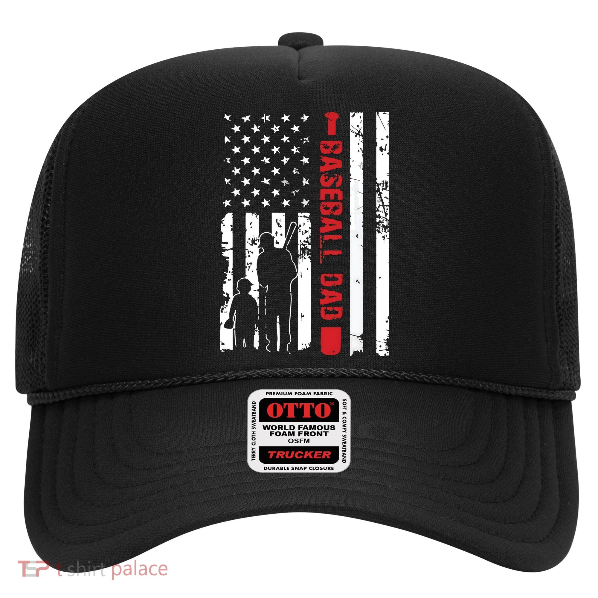 Proud Baseball Dad American Flag Sports Hat