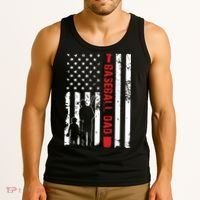 Proud Baseball Dad American Flag Sports Tank Top thumb 3