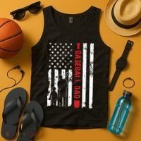 Proud Baseball Dad American Flag Sports Tank Top thumb 4