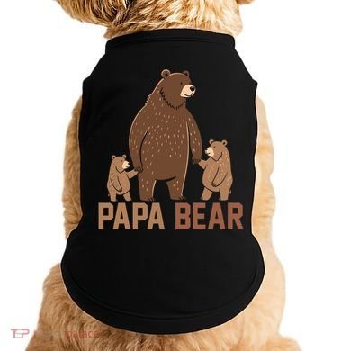 Papa Bear Dad Two Cubs Daddy Bear 2 FatherS Day Gift Doggie Tank