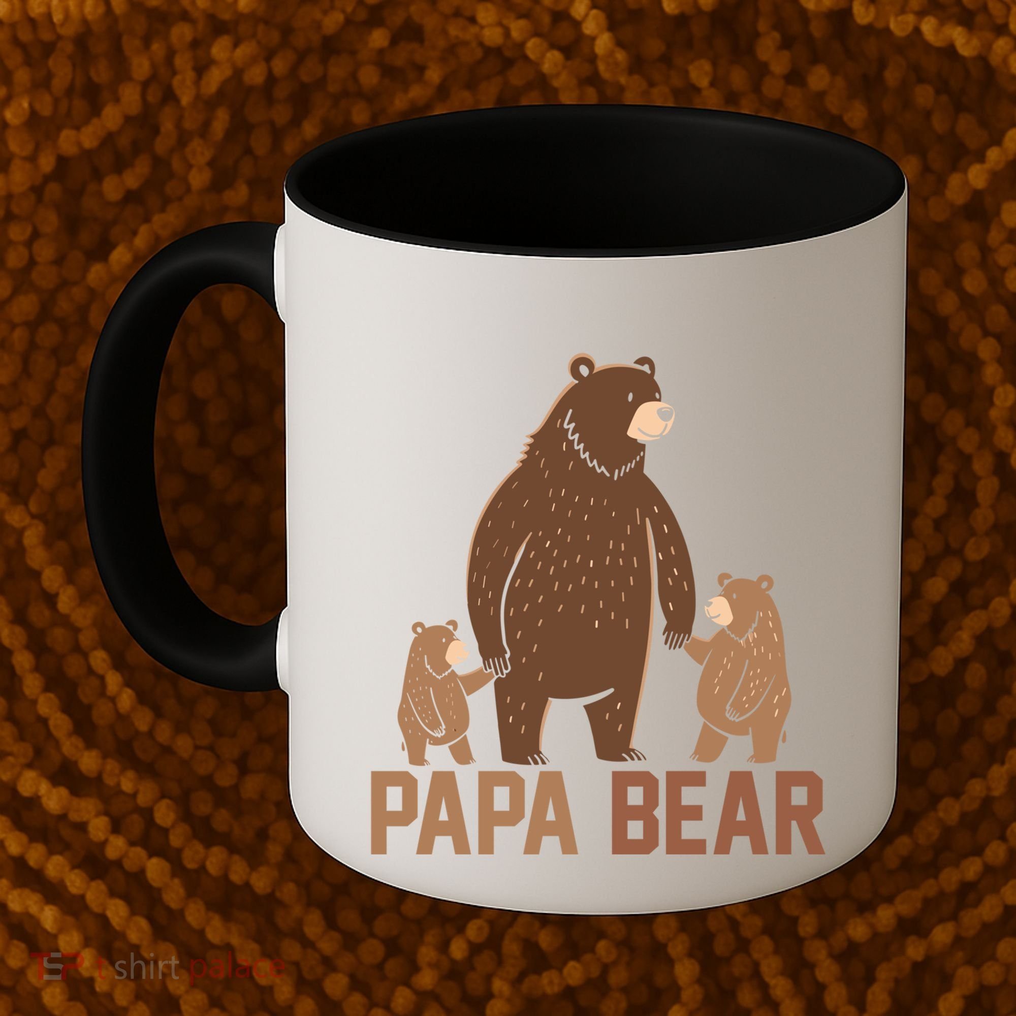 Papa Bear Dad Two Cubs Daddy Bear 2 FatherS Day Gift Coffee Mug