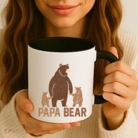 Papa Bear Dad Two Cubs Daddy Bear 2 FatherS Day Gift Coffee Mug thumb 3