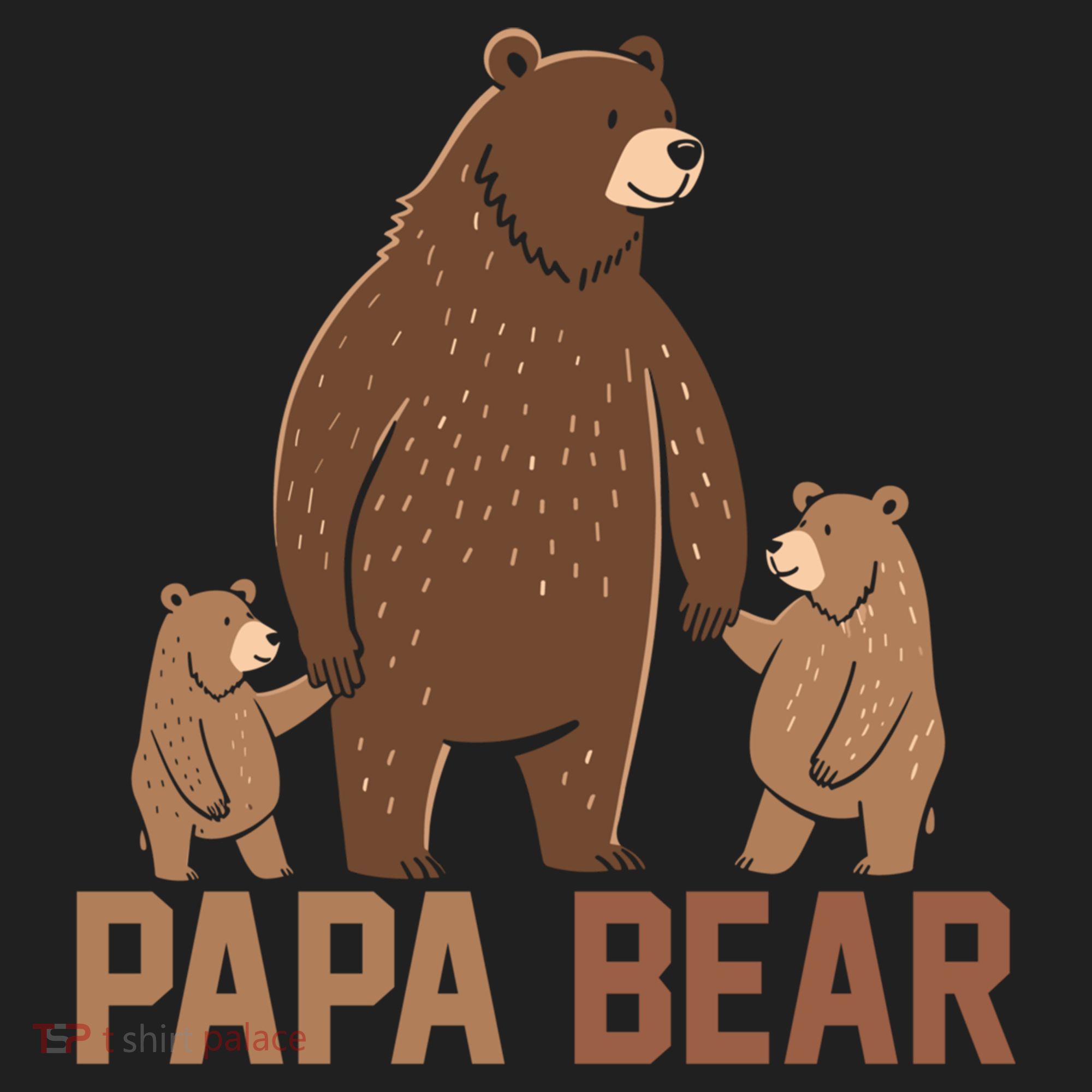 Papa Bear Dad Two Cubs Daddy Bear 2 FatherS Day Gift Beanie