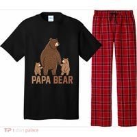 Papa Bear Dad Two Cubs Daddy Bear 2 FatherS Day Gift Pajama Set thumb 0