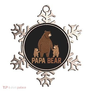 Papa Bear Dad Two Cubs Daddy Bear 2 FatherS Day Gift Ornament
