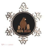 Papa Bear Dad Two Cubs Daddy Bear 2 FatherS Day Gift Ornament thumb 0